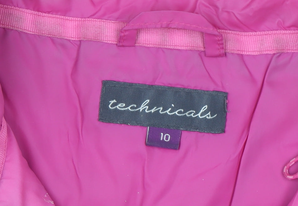 Technicals Women's Pink Down Puffer Gilet Size 10 Lightweight