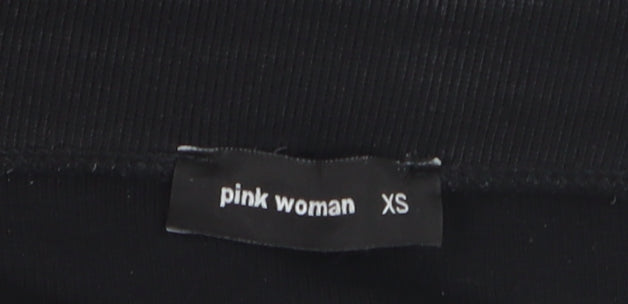 Pink Woman Black XS Midi Pencil Stretch Skirt for Women
