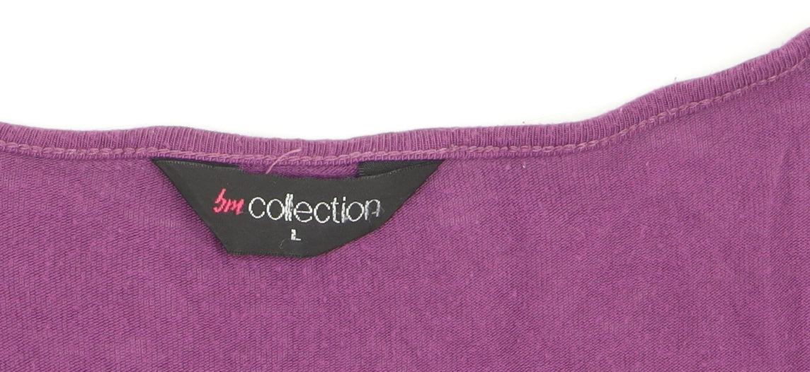 H&M Collection Women’s Purple Viscose Short Sleeve Scoop Neck Blouse L