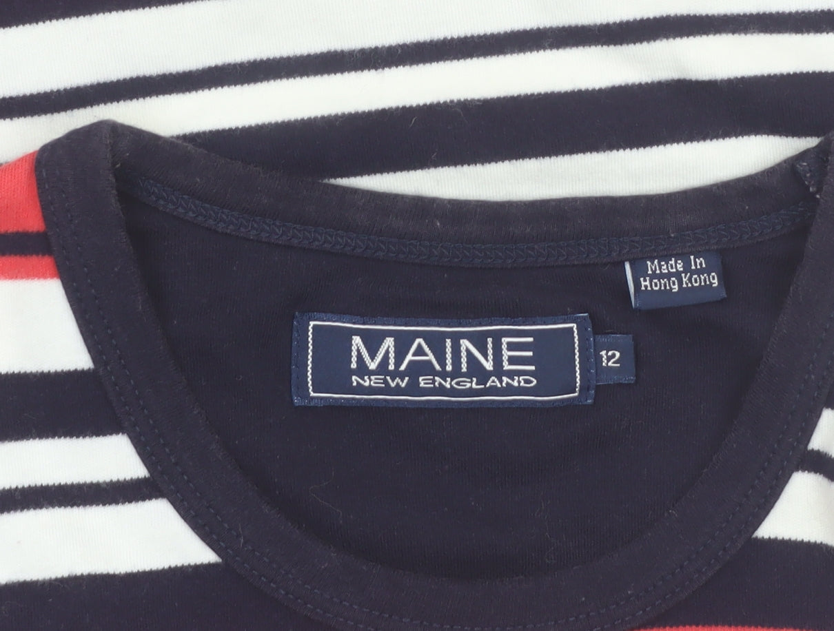 Maine New England Women's Multicoloured Striped Cotton Tank Top Size 12