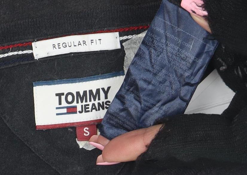 Tommy Jeans Men's Black Regular Fit Cotton Crew Neck T-Shirt Size S