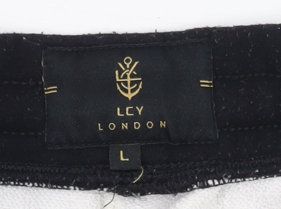 LCY London Men Grey Acid Wash Sweat Shorts L Regular Fit Casual