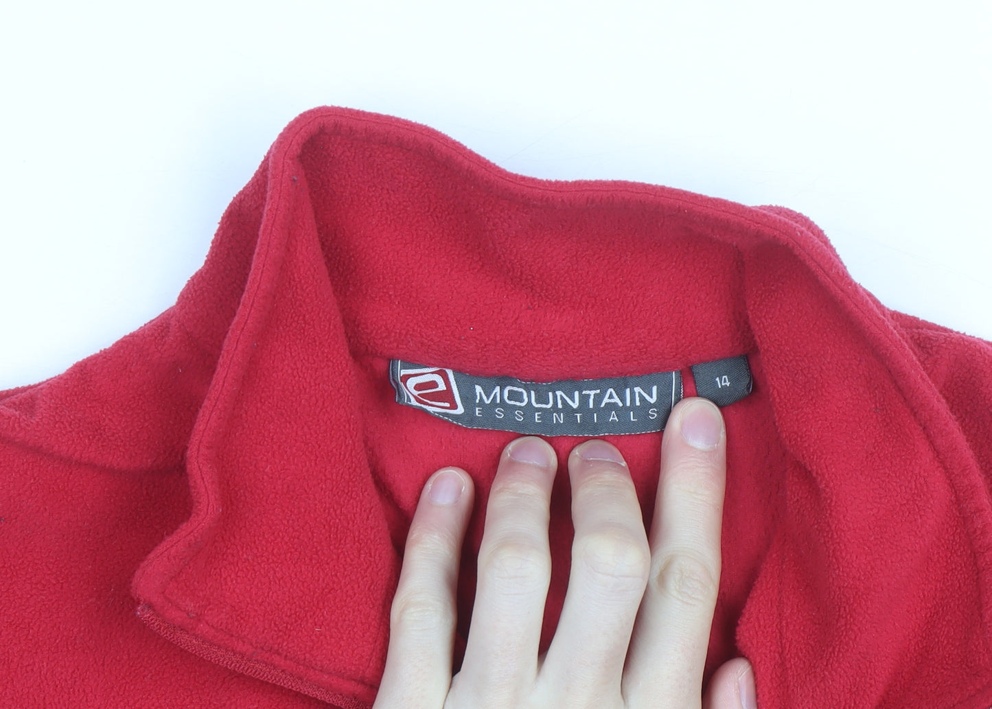 Mountain Essentials Women's Red Fleece 1/4 Zip Hiking Jacket Size 14