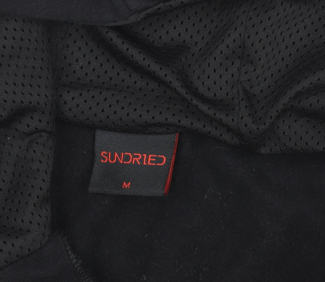 Sundried Womens Black Full Zip Hoodie M Cotton Blend Sportswear