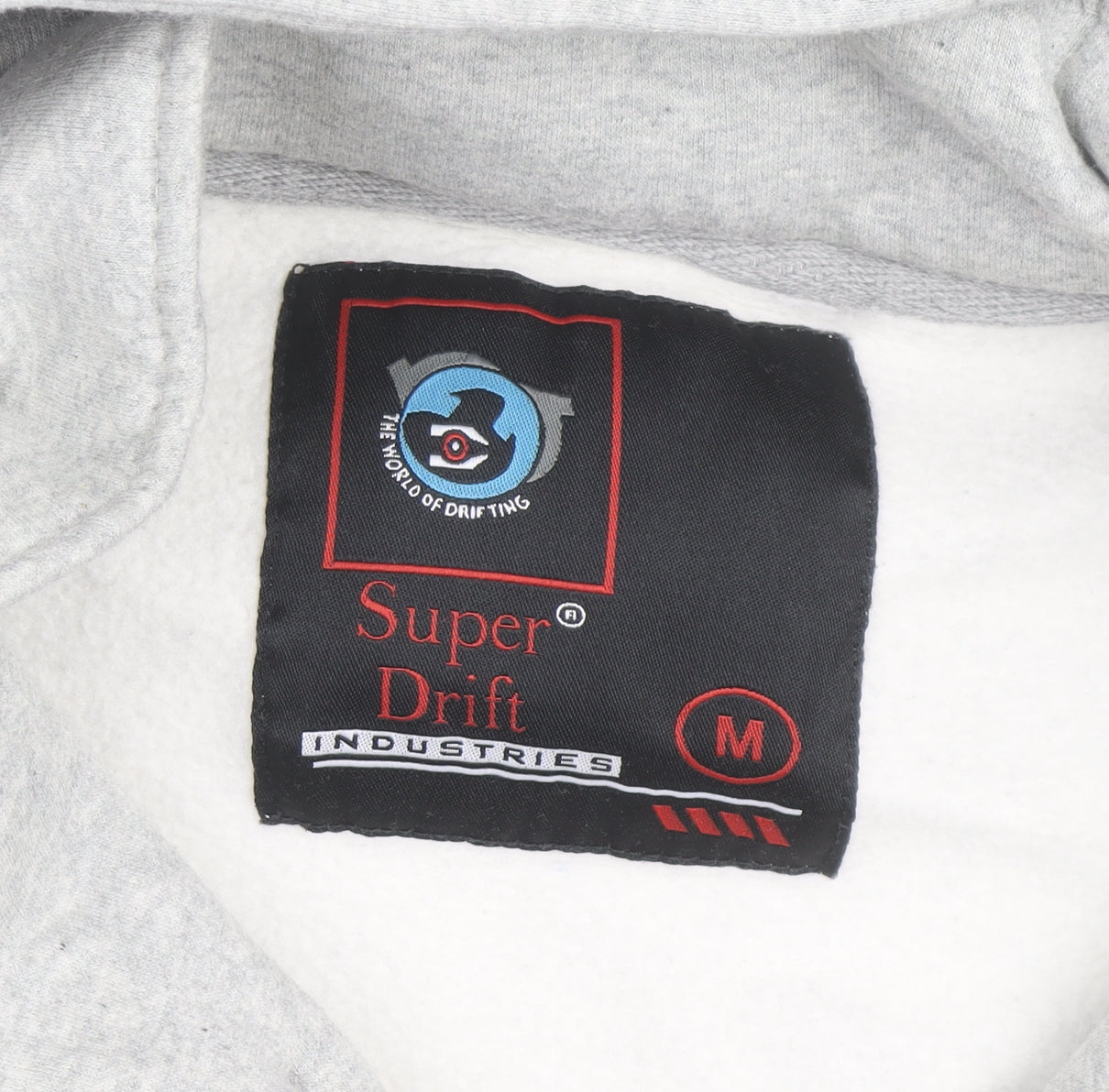 Super Drift Men Grey M Full Zip Hoodie with Logo Pockets