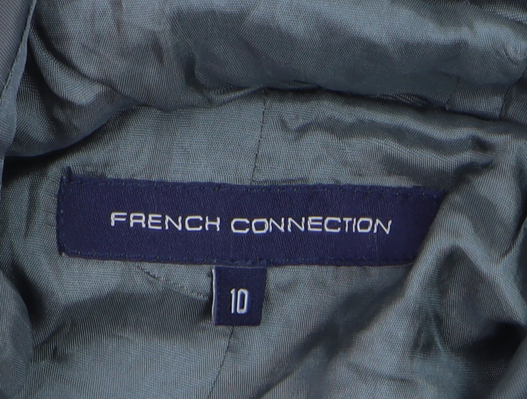 French Connection Women’s Green Fur Trim Hooded Parka Coat Size 10