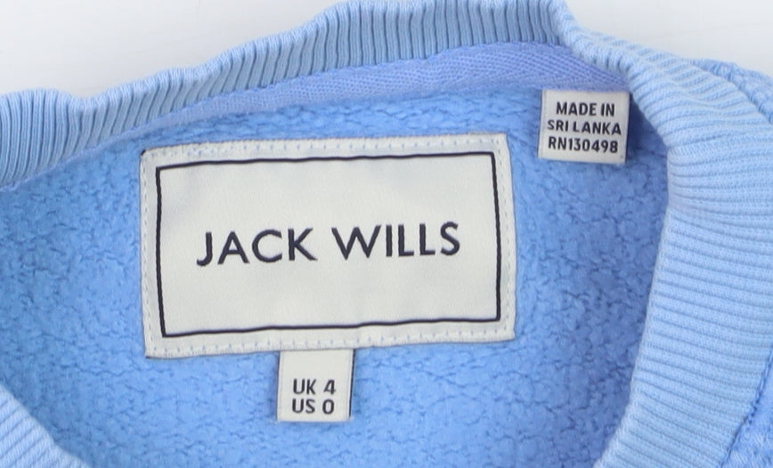 Jack Wills Boys Blue Cotton Pullover Jumper Size 4 Crew Neck Casual