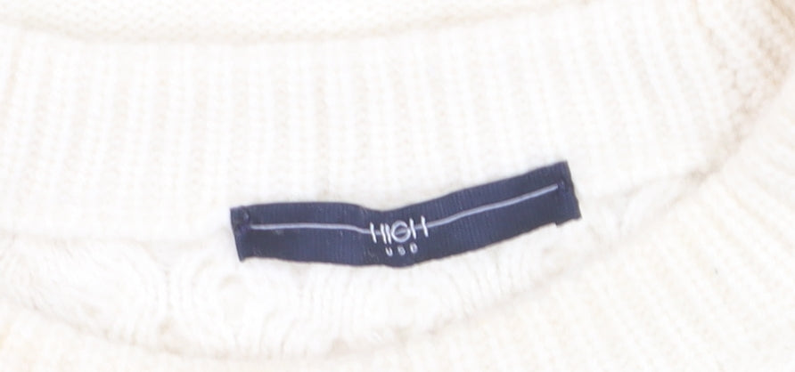 HIGH Women’s Ivory Wool Cable-Knit Jumper Size L