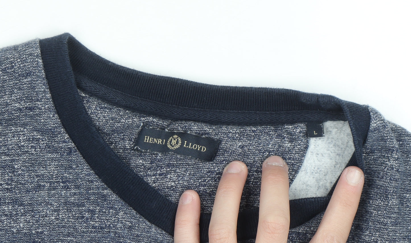 Henri Lloyd Men’s Blue Crew Neck Sailing Logo Sweatshirt Size L