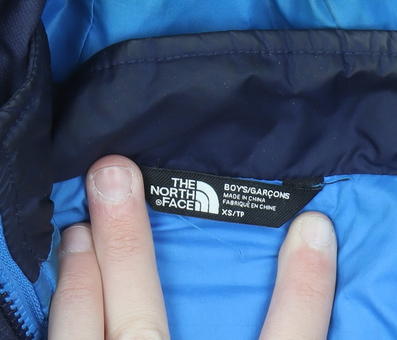 The North Face Boys Blue Waterproof Hooded Winter Parka Jacket XS