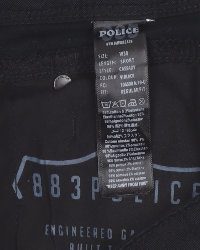 883 Police Men's Black Regular Fit Cassady Trousers W30