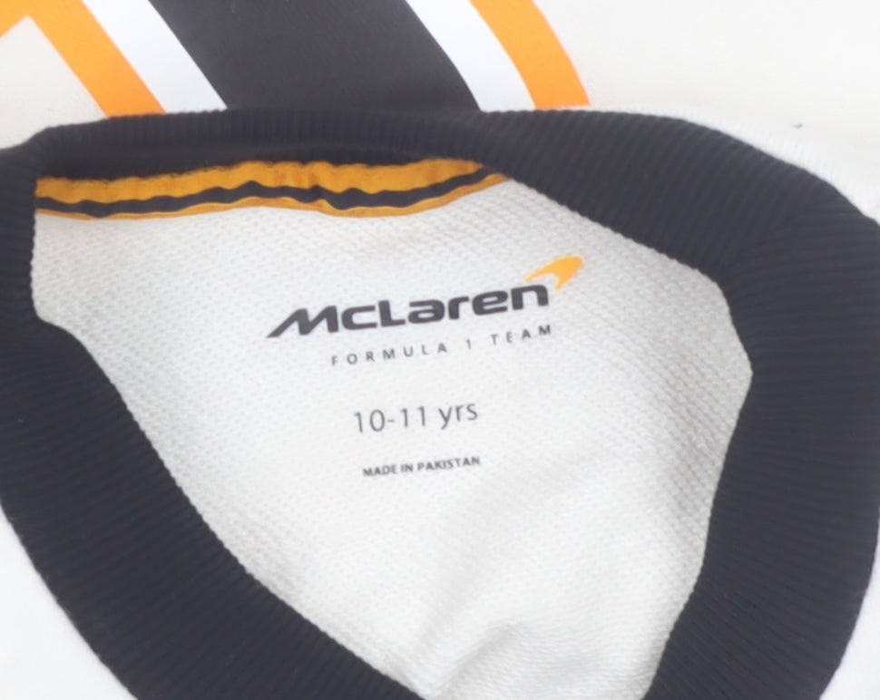 Marks and Spencer Boys White McLaren Racing Graphic Pullover Sweatshirt 10-11 Years