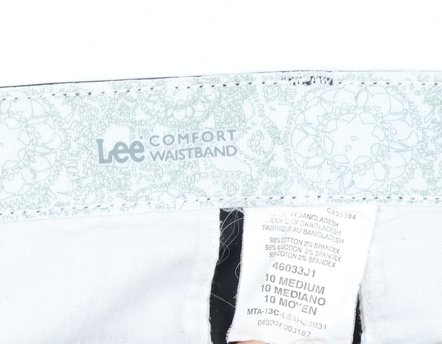 Lee Women's Black Capri Trousers Size 10 Stretch Comfort Fit