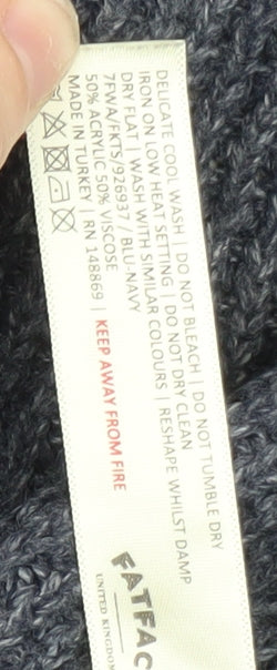 Fat Face Women Blue Size 8 Long Sleeve Knit Cardigan