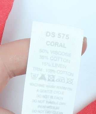 Being Casual Women’s Pink Linen Blend Bermuda Shorts Size 14