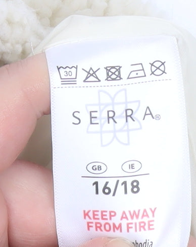 Serra Womens Ivory Fleece Full Zip Jacket Size 16