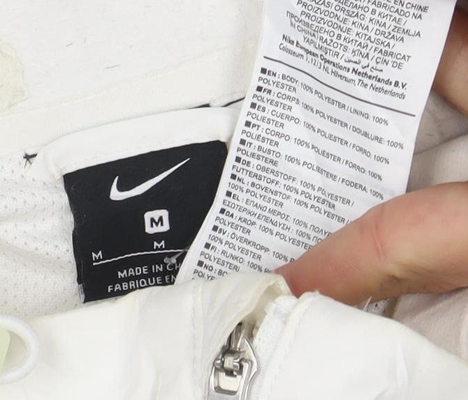 Nike Men's White M Windbreaker Hooded Football Jacket