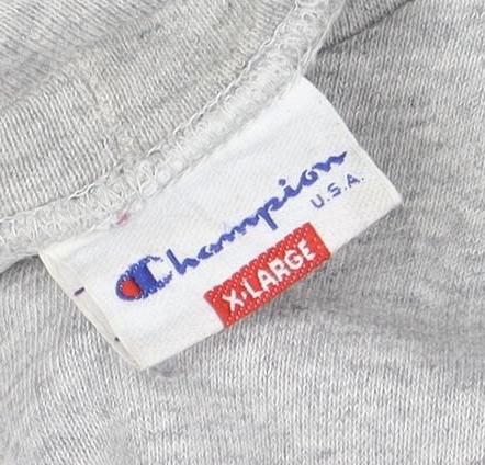 Champion Men's Grey XL Full Zip Sweatshirt with Logo