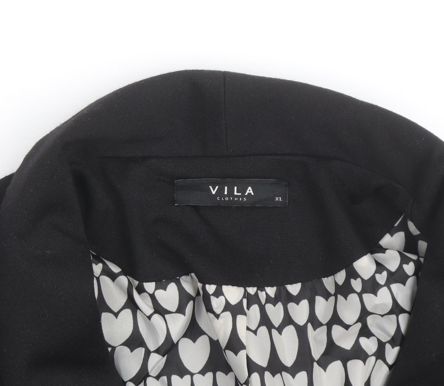 Vila Womens Black XL Short Blazer Jacket Lined Workwear