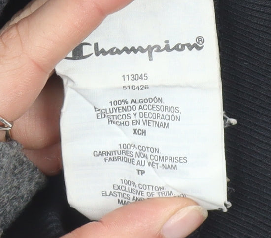 Champion Men's Black XS Pullover Hoodie with Logo Design