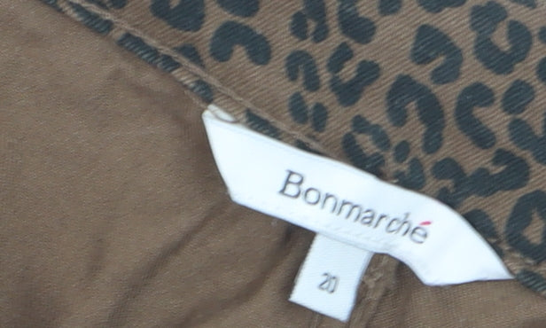 Bonmarche Women's Brown Animal Print Straight Leg Jeans Size 20
