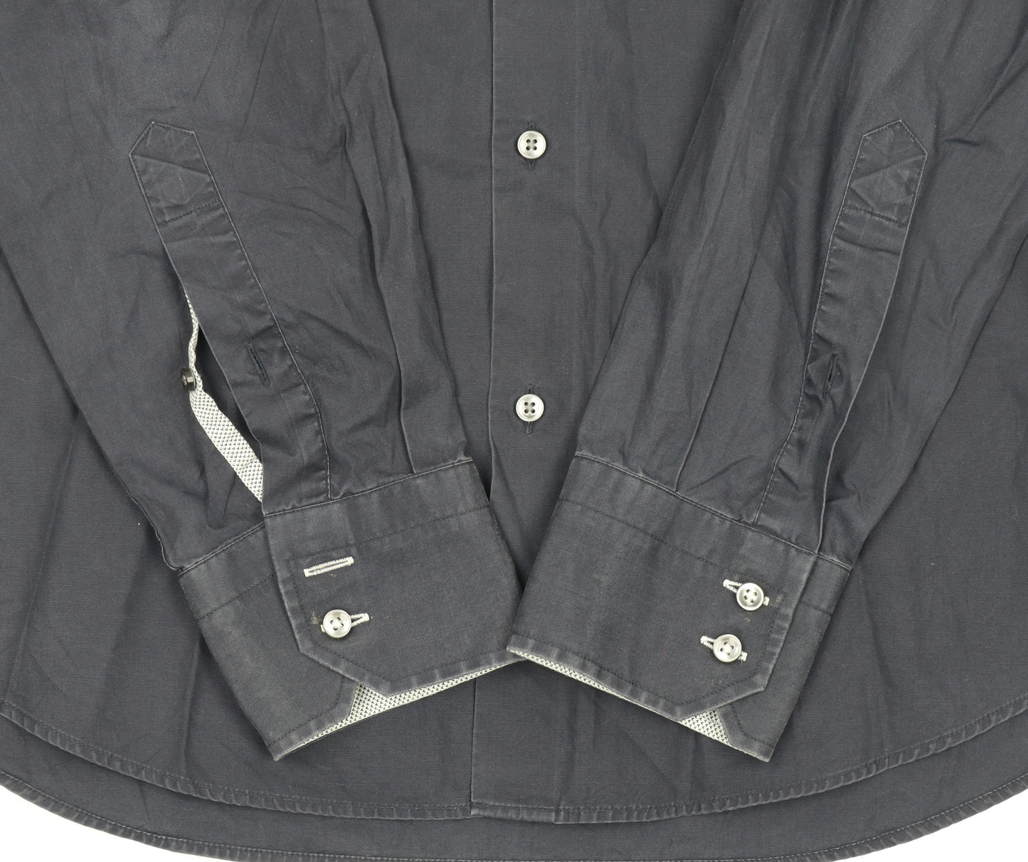 Hugo Boss Men's Blue Regular Fit Easy Iron Cotton Shirt Size 15.5