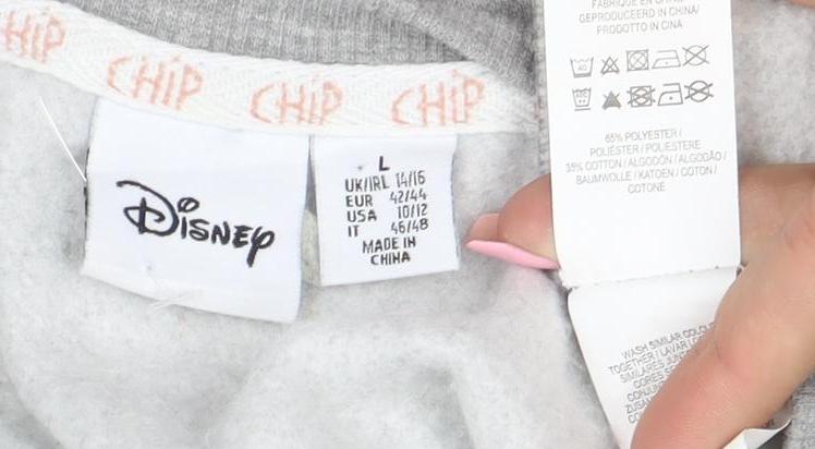 Disney Women’s Grey Beauty and the Beast Chip Sweatshirt Size 14