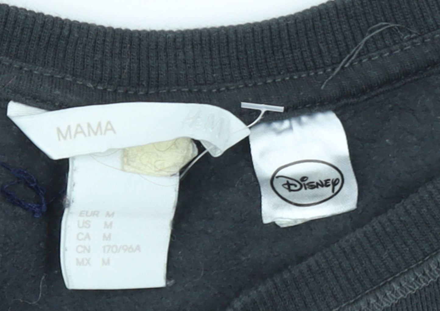H&M Mama Disney Black Sequin Mickey Sweatshirt Women's UK 12 M
