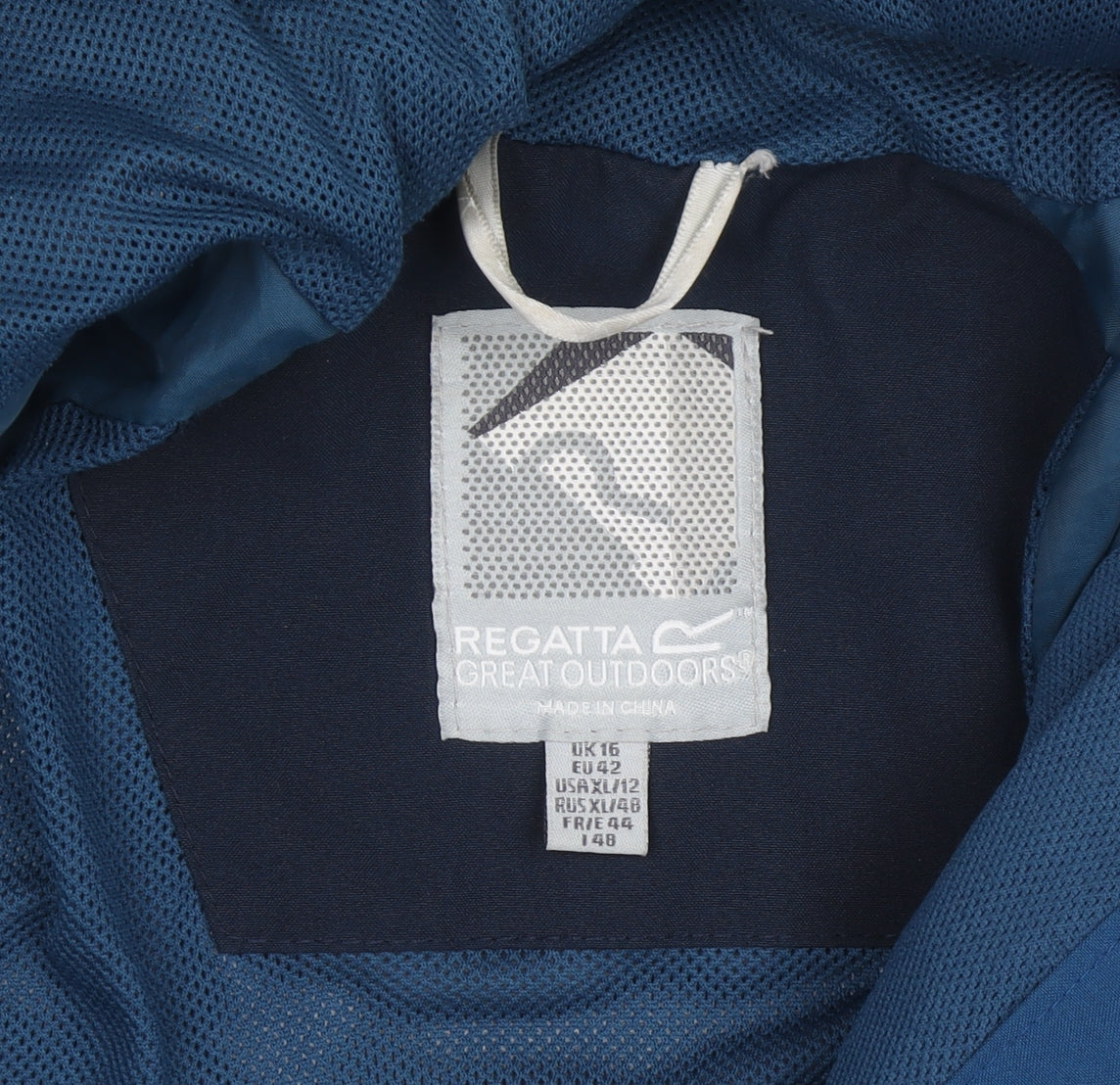 Regatta Women's Blue Waterproof Hooded Outdoor Jacket UK 16
