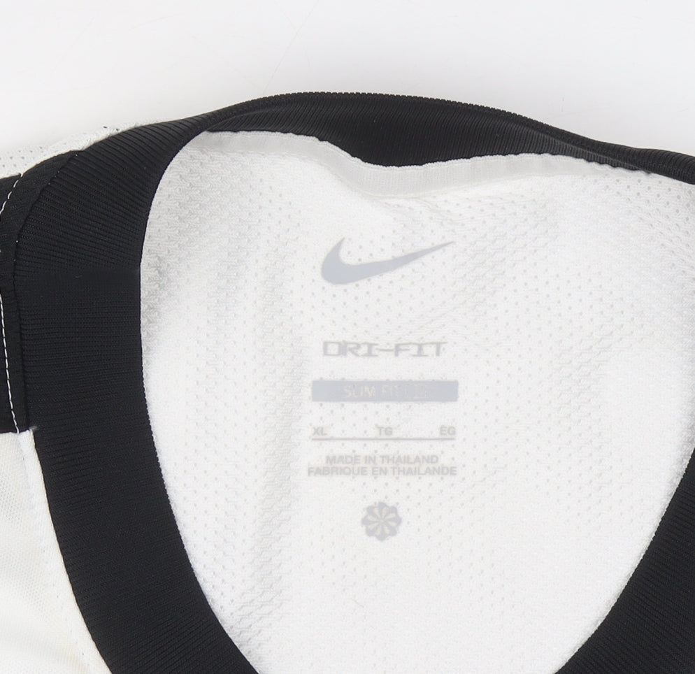 Nike Men’s White Dri-FIT Slim Fit Short Sleeve T-Shirt XL