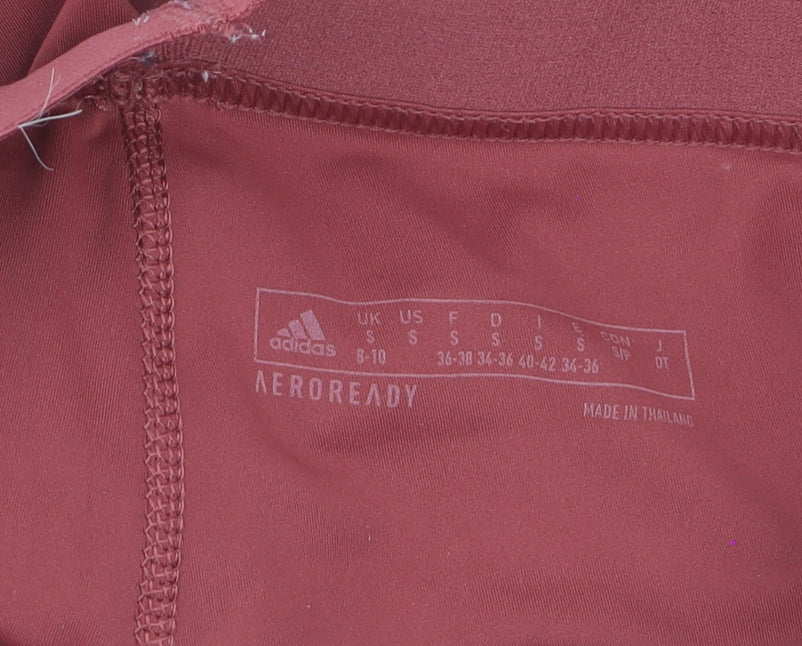 Adidas Women’s Red AEROREADY Leggings S 8-10 Breathable Tight Fit