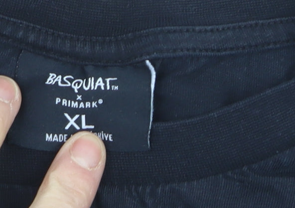 Primark x Basquiat Mens Black XL Graphic Art T-Shirt