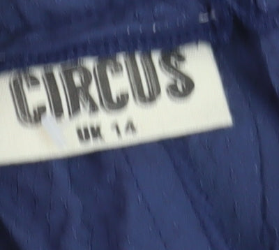 Circus Women's Blue Wide-Leg Viscose Trousers UK 14