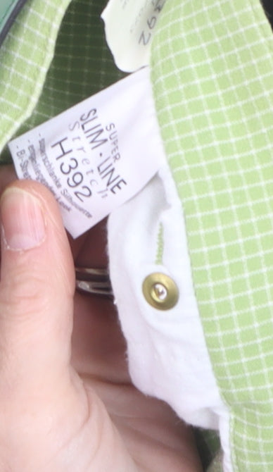 Gardeur Women’s Green Check Slim Chino Trousers Size 12