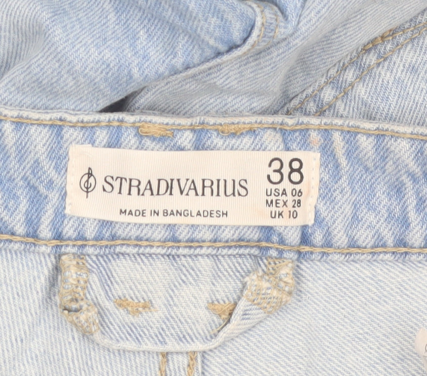 Stradivarius Women's Blue Mom Jeans Size 10 High Waist Denim