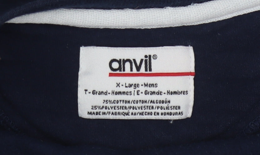 Anvil Navy Sweatshirt Women XL Colorado Christian University Logo