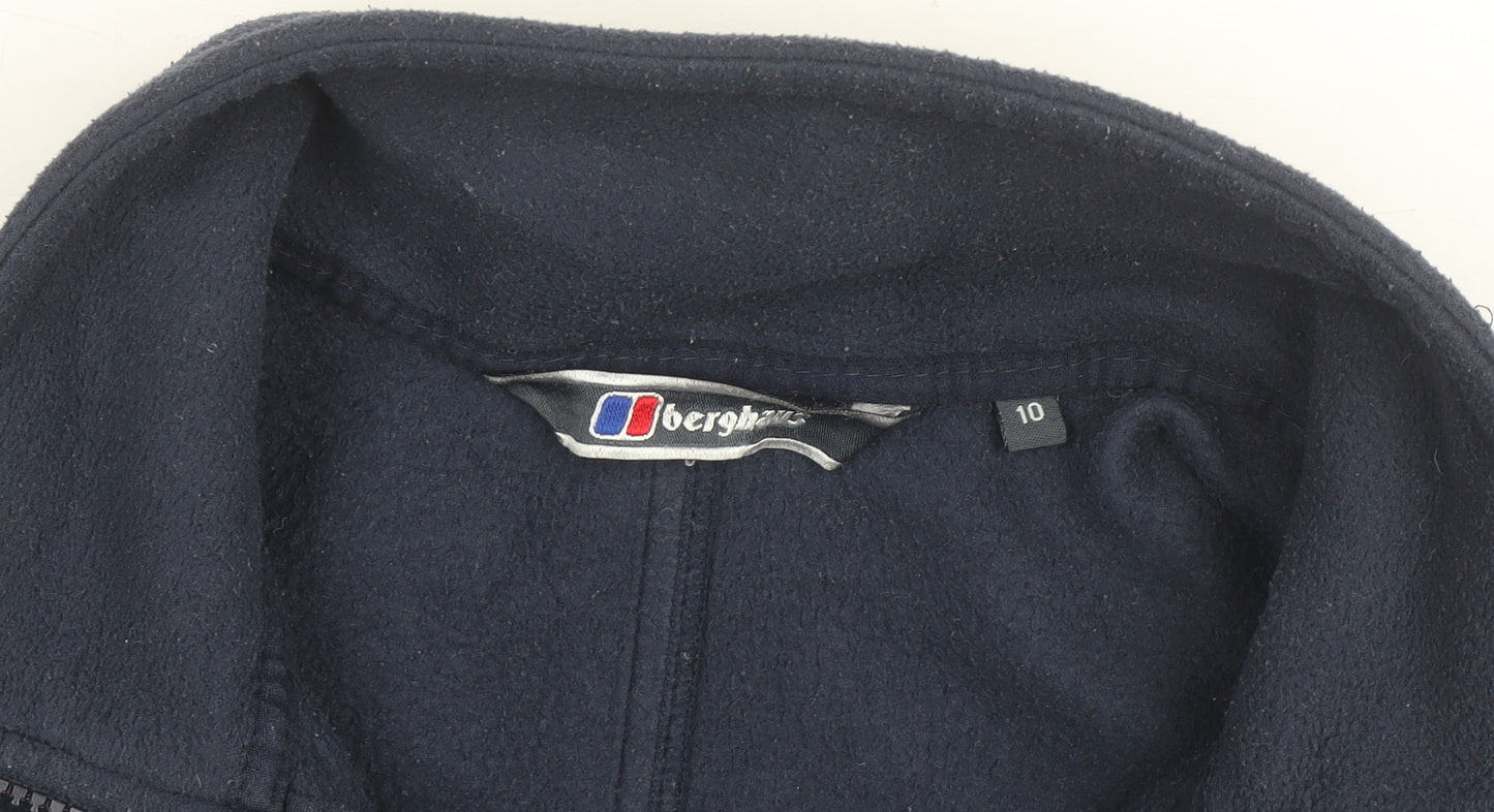 Berghaus Womens Blue Fleece Full Zip Mid-Length Jacket Size 10