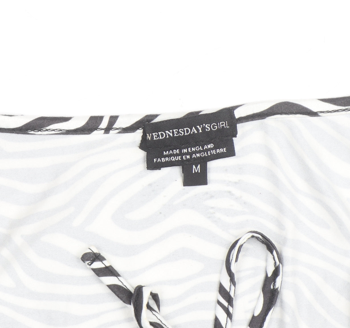 Wednesday's Girl Women's Multicoloured Zebra Print Cropped V-Neck Long Sleeve Top M
