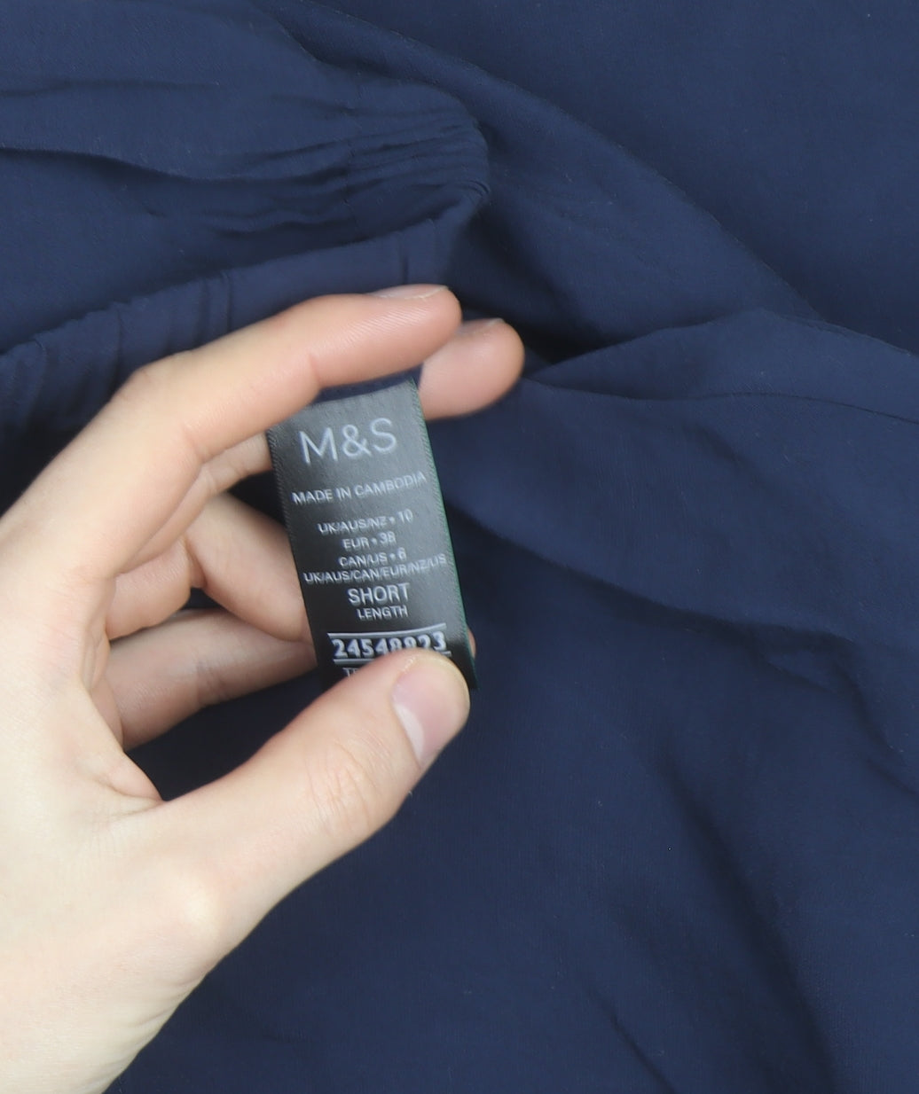 Marks and Spencer Blue Cropped Relaxed Viscose Trousers M Unisex