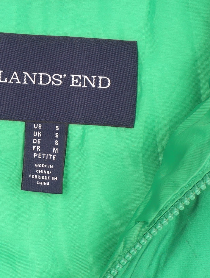 Lands' End Women's Green Petite Puffer Waistcoat Size S