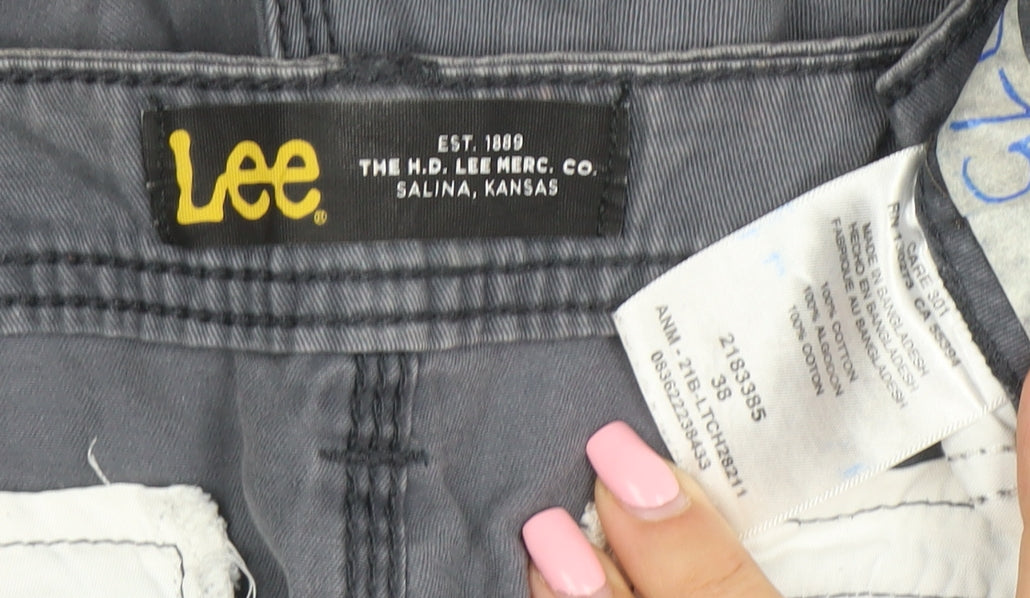 Lee Men's Grey 38 Cargo Cotton Shorts Casual Workwear