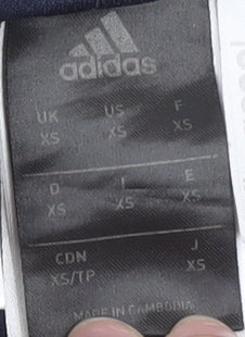 Adidas Men's Navy XS Jogger Sweatpants with Ankle Zip and Stripes
