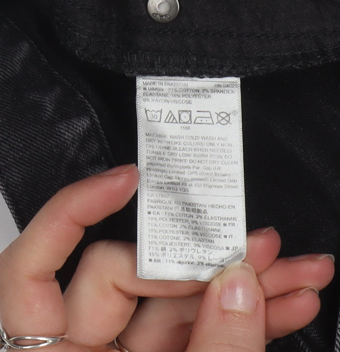 GAP Mens Black Skinny Jeans 33x30 Denim Stretch Classic Fit