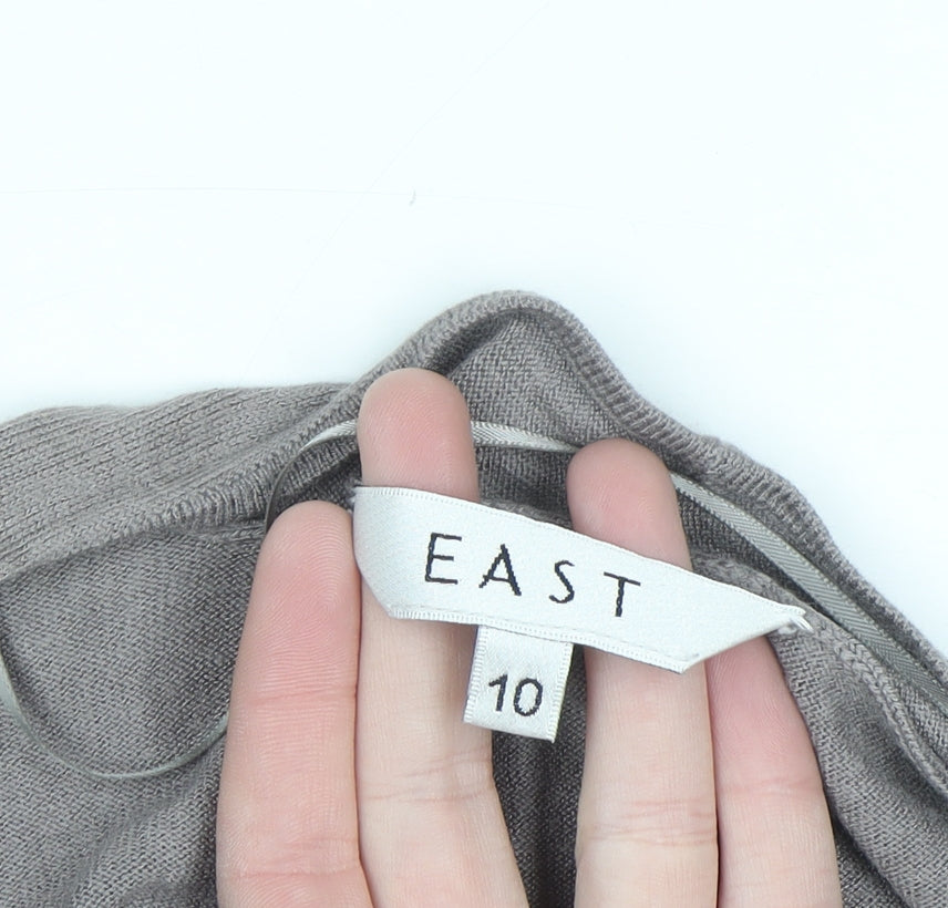 EAST Women’s Grey Wrap V-Neck Lightweight Knit Jumper Size 10