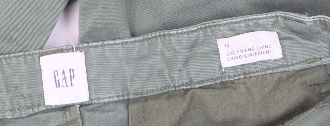 GAP Green Girlfriend Chino Trousers Slim Fit Cotton Blend UK 10