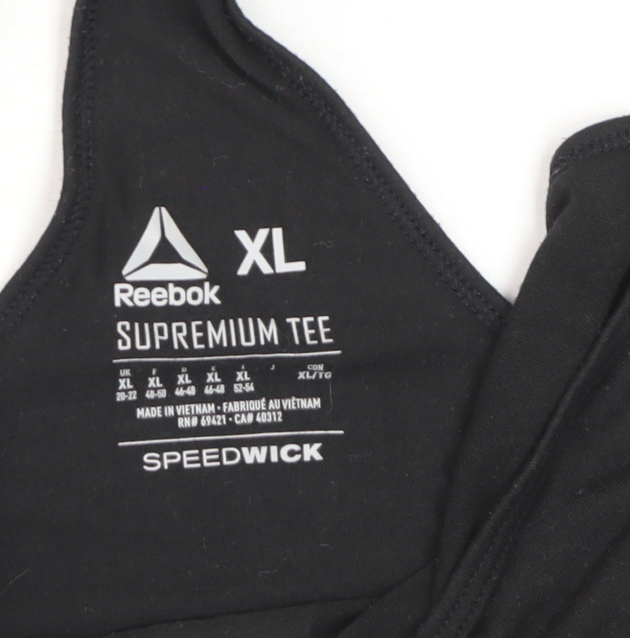 Reebok Womens Black XL Racerback Tank Top Speedwick Gym Activewear