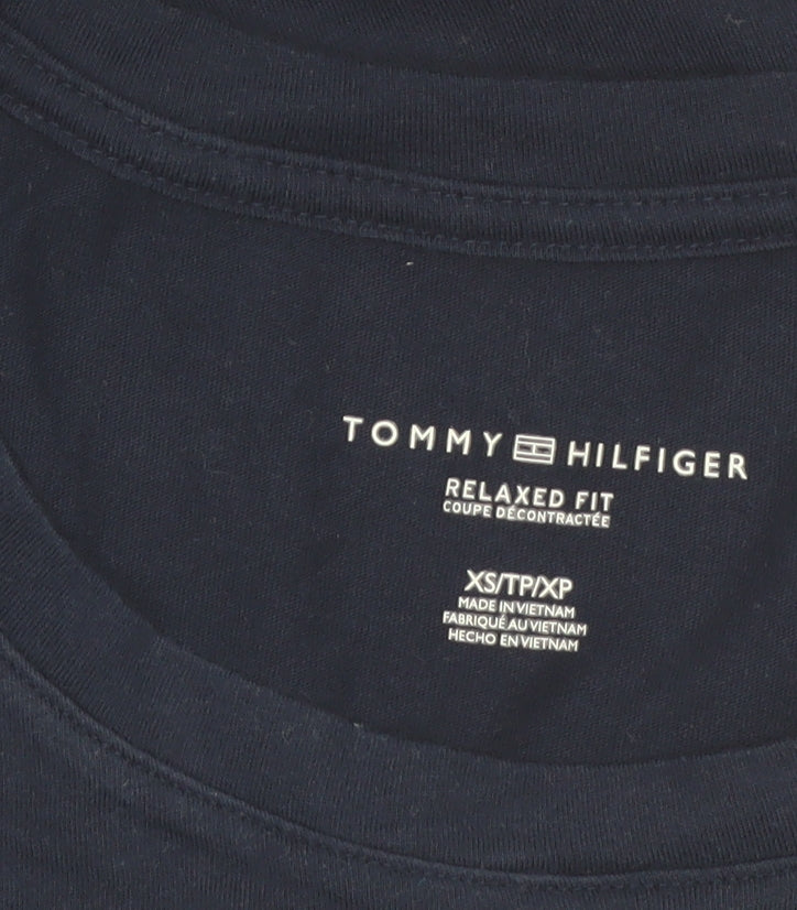 Tommy Hilfiger Women's Blue Relaxed Fit Logo T-Shirt XS