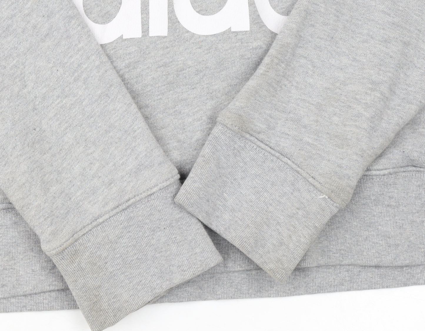 Adidas Womens Grey Hoodie XS Pullover Hooded Sweatshirt Logo