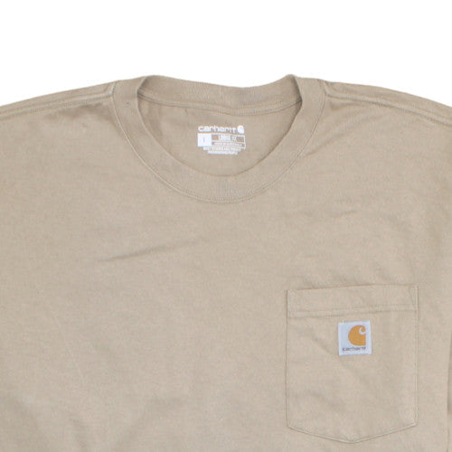 Carhartt Men's Beige Loose Fit Crew Neck Cotton T-Shirt Size L