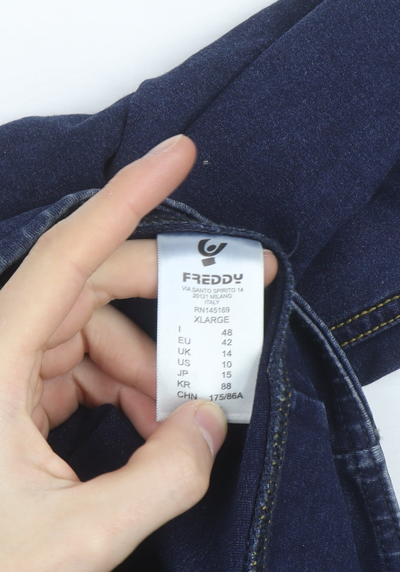 Freddy Women's Blue Skinny Jeans Size 14 High Rise Stretch Denim
